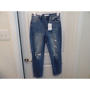 Vervet NWT distressed Erika women's size 29" stretch MOM denim jeans‎